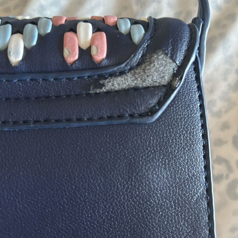 Valentino Blue and Pink Woven Shoulder Bag - Picture 9 of 11